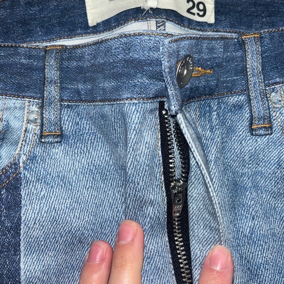 rag & bone Women's Miramar “sweatpant” Patchwork Straight Jeans - Picture 4 of 7